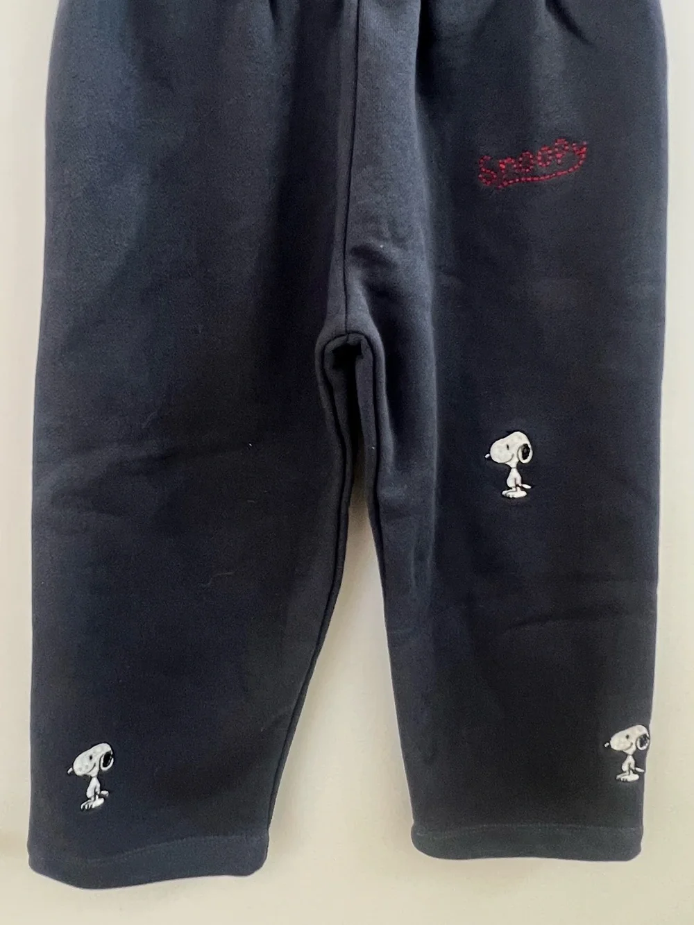 Zara Black Kids Snoopy Joggers with White Graphics